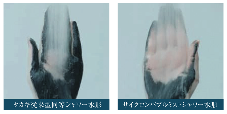 サイクロンバブルミストシャワー水形